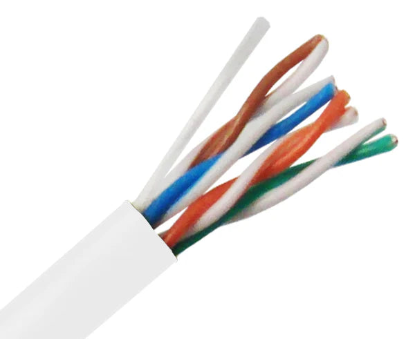 Primus Cable CAT5E Outdoor Bulk Ethernet Cable, Solid Copper, UL Listed UTP CMX, 24 AWG (1000FT) - Pull Box, White