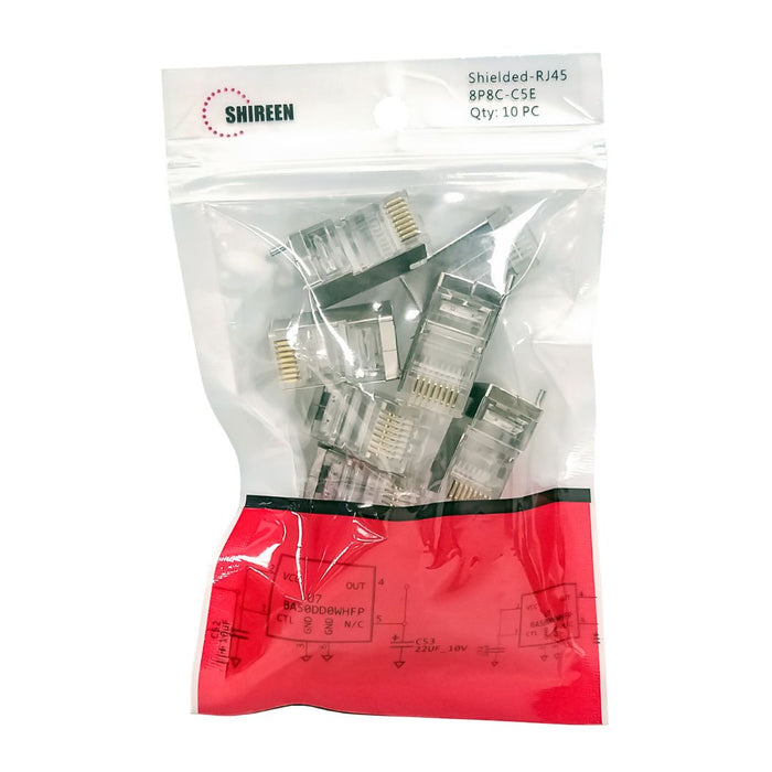 Shireen SmartFeed CAT5e Shielded RJ45 Connector (10-Pack) [CON-RJ45-C5-10]