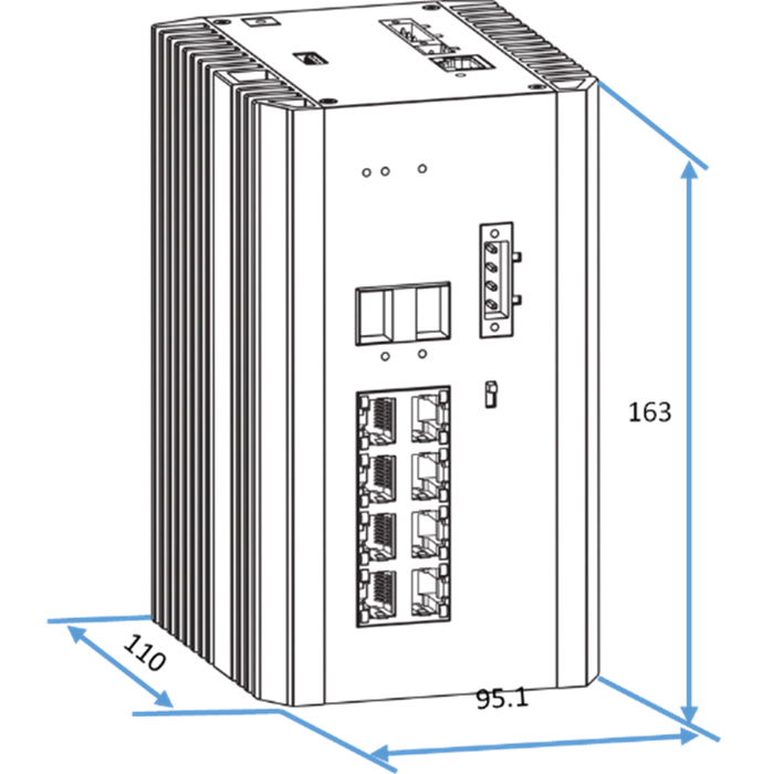 Tycon 8 Port Manageable GigE Industrial PoE Network Switch [TP-SW8GBT/AT/PSV-U]