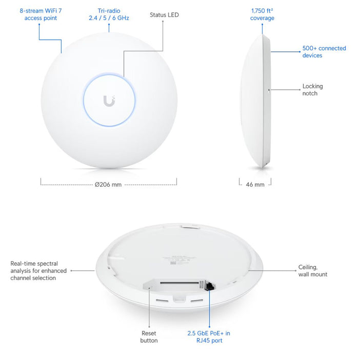 Ubiquiti U7 Pro Max Access Point (US) [U7-Pro-Max-US]